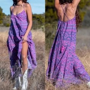 Spell and the Gyspy Collective Pailsey Floral Boho Maxi Dress (Mulberry)